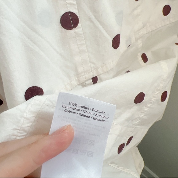 NWT GANNI Polka Dot Puff Sleeve Poplin Top - Picture 10 of 11